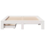 vidaXL Cadru de pat fără saltea, alb, 140x190 cm, lemn masiv de pin vidaXL Cadru de pat fără saltea, alb, 140x190 cm, lemn masiv de pin