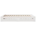 vidaXL Cadru de pat fără saltea, alb, 140x190 cm, lemn masiv de pin vidaXL Cadru de pat fără saltea, alb, 140x190 cm, lemn masiv de pin