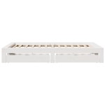 vidaXL Cadru de pat fără saltea, alb, 135x190 cm, lemn masiv de pin
