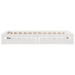 vidaXL Cadru de pat fără saltea, alb, 75x190 cm, lemn masiv de pin