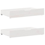 vidaXL Cadru de pat fără saltea, alb, 140x190 cm, lemn masiv de pin