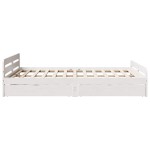 vidaXL Cadru de pat fără saltea, alb, 140x190 cm, lemn masiv de pin