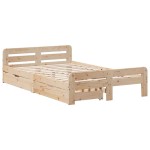 vidaXL Cadru de pat fără saltea, 135x190 cm, lemn masiv de pin vidaXL Cadru de pat fără saltea, 135x190 cm, lemn masiv de pin