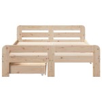 vidaXL Cadru de pat fără saltea, 135x190 cm, lemn masiv de pin vidaXL Cadru de pat fără saltea, 135x190 cm, lemn masiv de pin