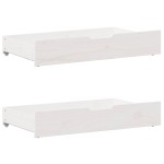 vidaXL Cadru de pat fără saltea, alb, 135x190 cm, lemn masiv de pin