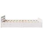 vidaXL Cadru de pat fără saltea, alb, 135x190 cm, lemn masiv de pin