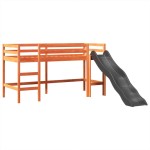 vidaXL Pat etajat de copii cu turn albastru 80x200 cm lemn masiv pin