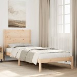 vidaXL Cadru de pat foarte lung fără saltea, 90x220 cm, lemn masiv vidaXL Cadru de pat foarte lung fără saltea, 90x220 cm, lemn masiv