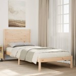 vidaXL Cadru de pat foarte lung fără saltea, 90x210 cm, lemn masiv vidaXL Cadru de pat foarte lung fără saltea, 90x210 cm, lemn masiv