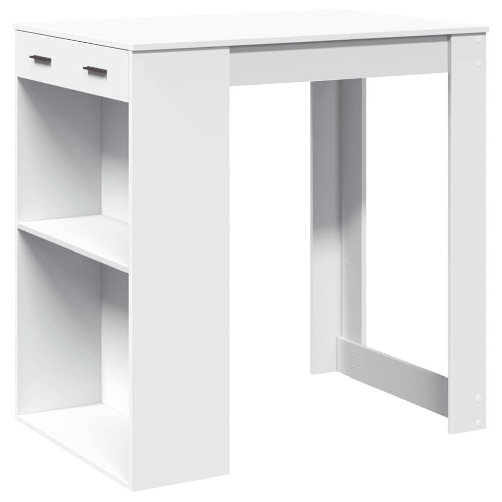 vidaXL Masă de bar, alb, 102x70x103,5 cm, lemn prelucrat