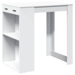 vidaXL Masă de bar, alb, 102x70x103,5 cm, lemn prelucrat vidaXL Masă de bar, alb, 102x70x103,5 cm, lemn prelucrat