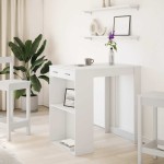 vidaXL Masă de bar, alb, 102x70x103,5 cm, lemn prelucrat vidaXL Masă de bar, alb, 102x70x103,5 cm, lemn prelucrat