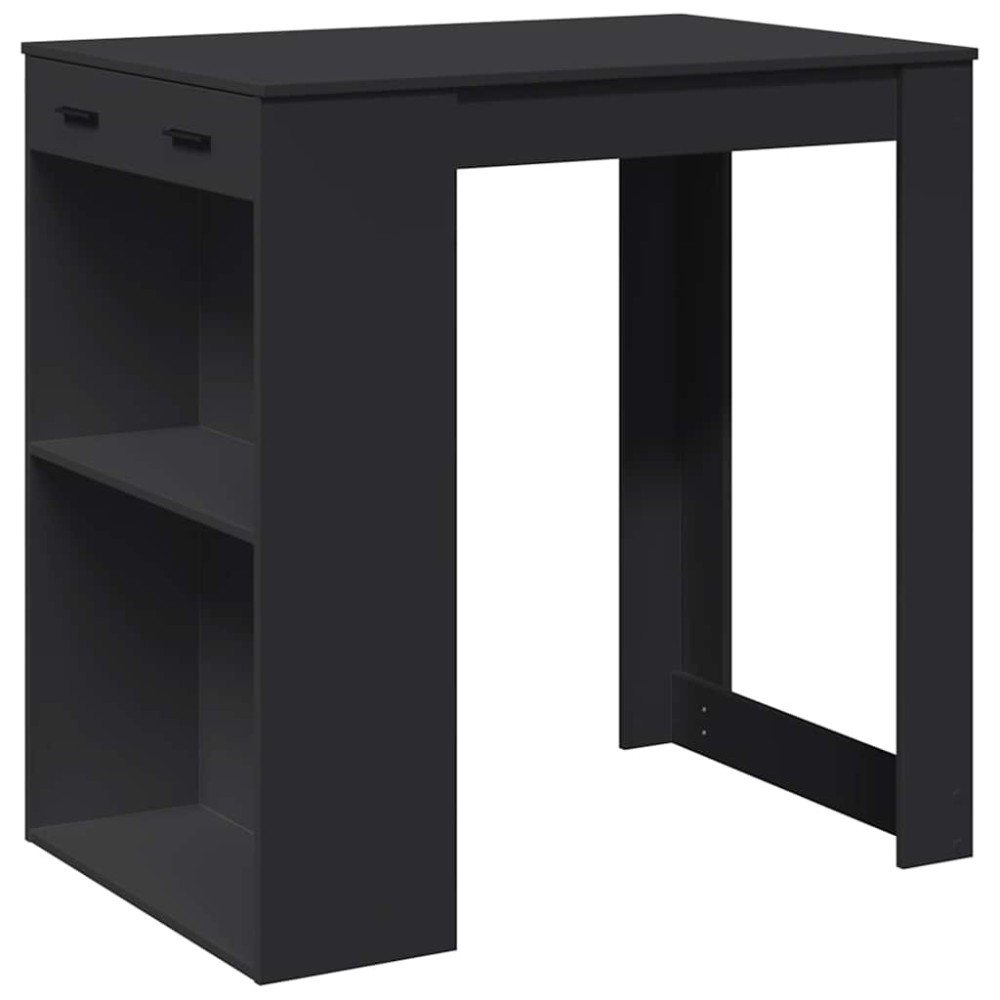 vidaXL Masă de bar, negru, 102x70x103,5 cm, lemn prelucrat