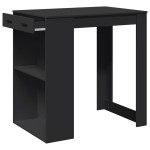 vidaXL Masă de bar, negru, 102x70x103,5 cm, lemn prelucrat
