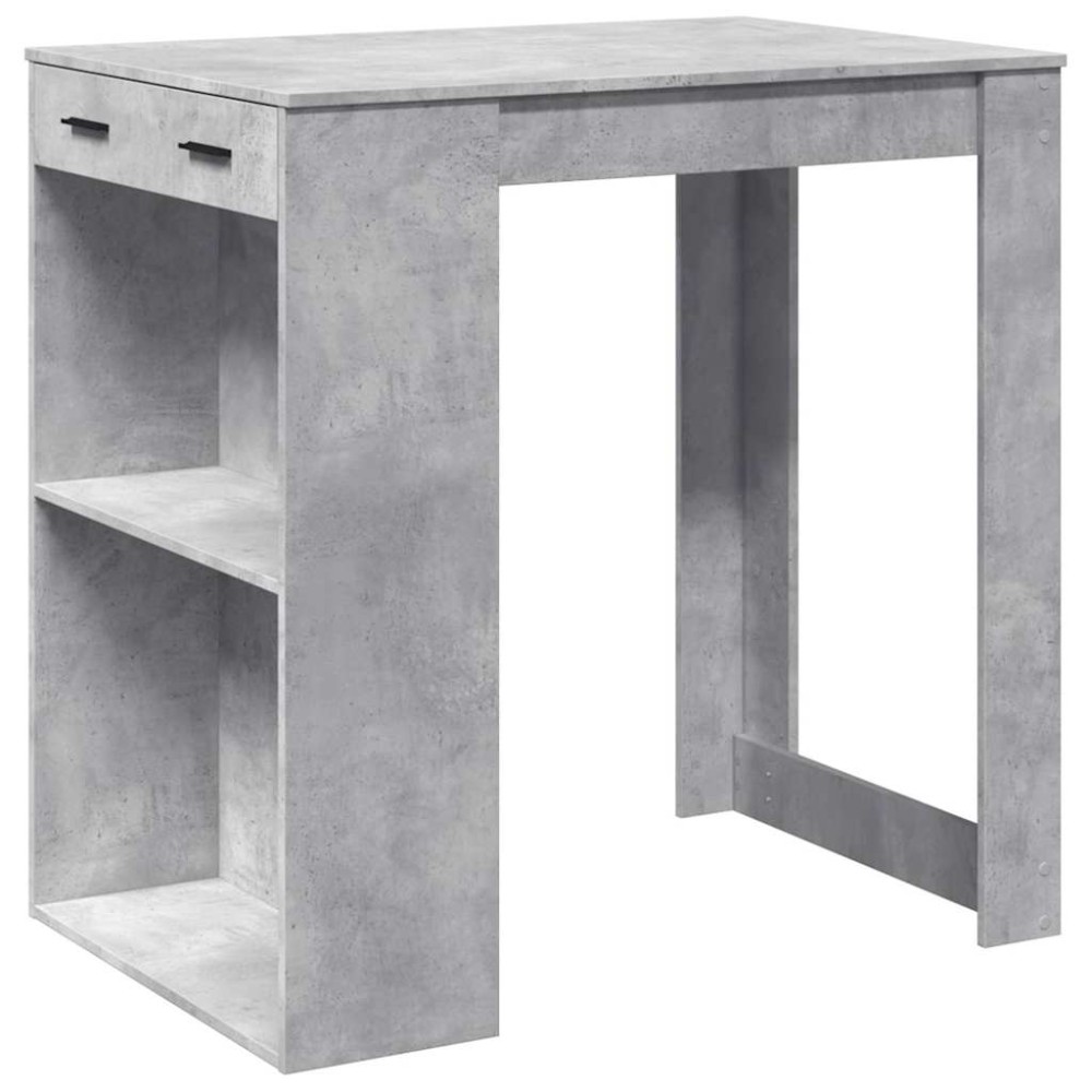 vidaXL Masă de bar, gri beton, 102x70x103,5 cm, lemn prelucrat