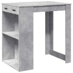 vidaXL Masă de bar, gri beton, 102x70x103,5 cm, lemn prelucrat