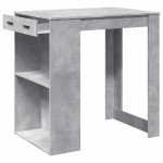vidaXL Masă de bar, gri beton, 102x70x103,5 cm, lemn prelucrat