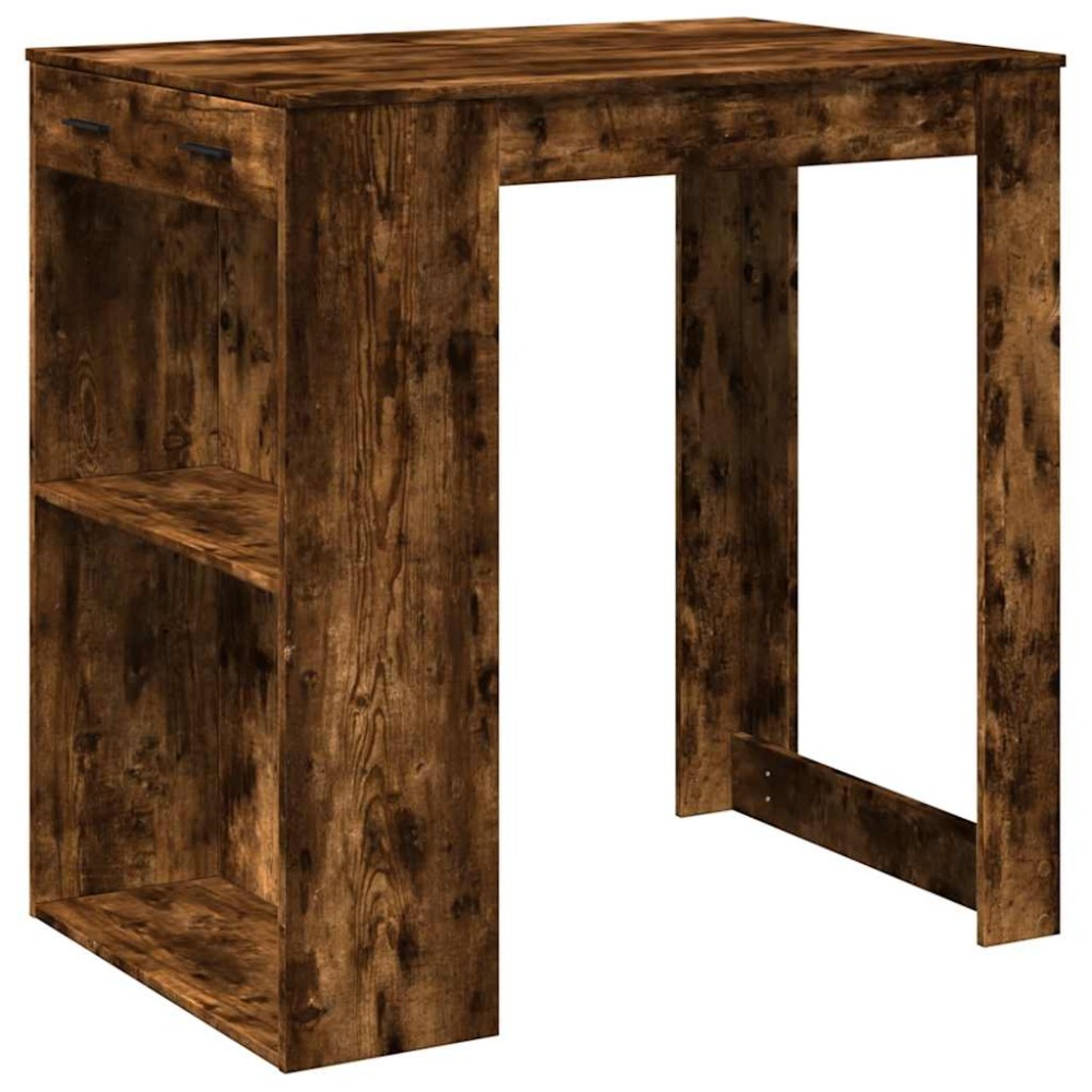vidaXL Masă de bar, stejar fumuriu, 102x70x103,5 cm, lemn prelucrat