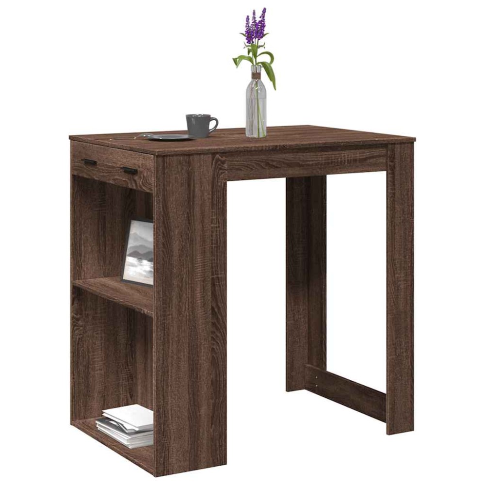 vidaXL Masă de bar, stejar maro, 102x70x103,5 cm, lemn prelucrat