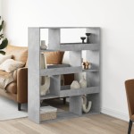vidaXL Bibliotecă, gri beton, 100x33x125,5 cm, lemn prelucrat vidaXL Bibliotecă, gri beton, 100x33x125,5 cm, lemn prelucrat