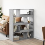 vidaXL Bibliotecă, gri sonoma, 100x33x125,5 cm, lemn prelucrat vidaXL Bibliotecă, gri sonoma, 100x33x125,5 cm, lemn prelucrat