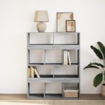 vidaXL Bibliotecă, gri sonoma, 100x33x125,5 cm, lemn prelucrat vidaXL Bibliotecă, gri sonoma, 100x33x125,5 cm, lemn prelucrat