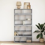 vidaXL Bibliotecă, gri beton, 100x33x187,5 cm, lemn prelucrat vidaXL Bibliotecă, gri beton, 100x33x187,5 cm, lemn prelucrat