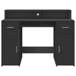 vidaXL Birou cu lumini LED, negru, 120x55x91 cm, lemn prelucrat vidaXL Birou cu lumini LED, negru, 120x55x91 cm, lemn prelucrat