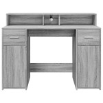 vidaXL Birou cu lumini LED, gri sonoma, 120x55x91 cm, lemn prelucrat vidaXL Birou cu lumini LED, gri sonoma, 120x55x91 cm, lemn prelucrat