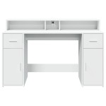 vidaXL Birou cu lumini LED, alb, 140x55x91 cm, lemn prelucrat vidaXL Birou cu lumini LED, alb, 140x55x91 cm, lemn prelucrat