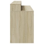 vidaXL Birou cu lumini LED stejar sonoma, 140x55x91 cm, lemn prelucrat vidaXL Birou cu lumini LED stejar sonoma, 140x55x91 cm, lemn prelucrat