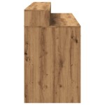 vidaXL Birou cu lumini LED stejar artizanal 140x55x91cm lemn prelucrat vidaXL Birou cu lumini LED stejar artizanal 140x55x91cm lemn prelucrat