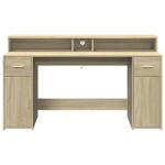 vidaXL Birou cu lumini LED stejar sonoma, 160x55x91 cm, lemn prelucrat vidaXL Birou cu lumini LED stejar sonoma, 160x55x91 cm, lemn prelucrat