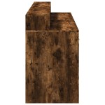 vidaXL Birou cu lumini LED stejar fumuriu 160x55x91 cm lemn prelucrat