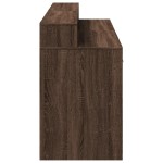vidaXL Birou cu lumini LED, stejar maro, 160x55x91 cm, lemn prelucrat