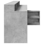 vidaXL Birou cu lumini LED, gri beton, 200x104x91 cm, lemn prelucrat vidaXL Birou cu lumini LED, gri beton, 200x104x91 cm, lemn prelucrat