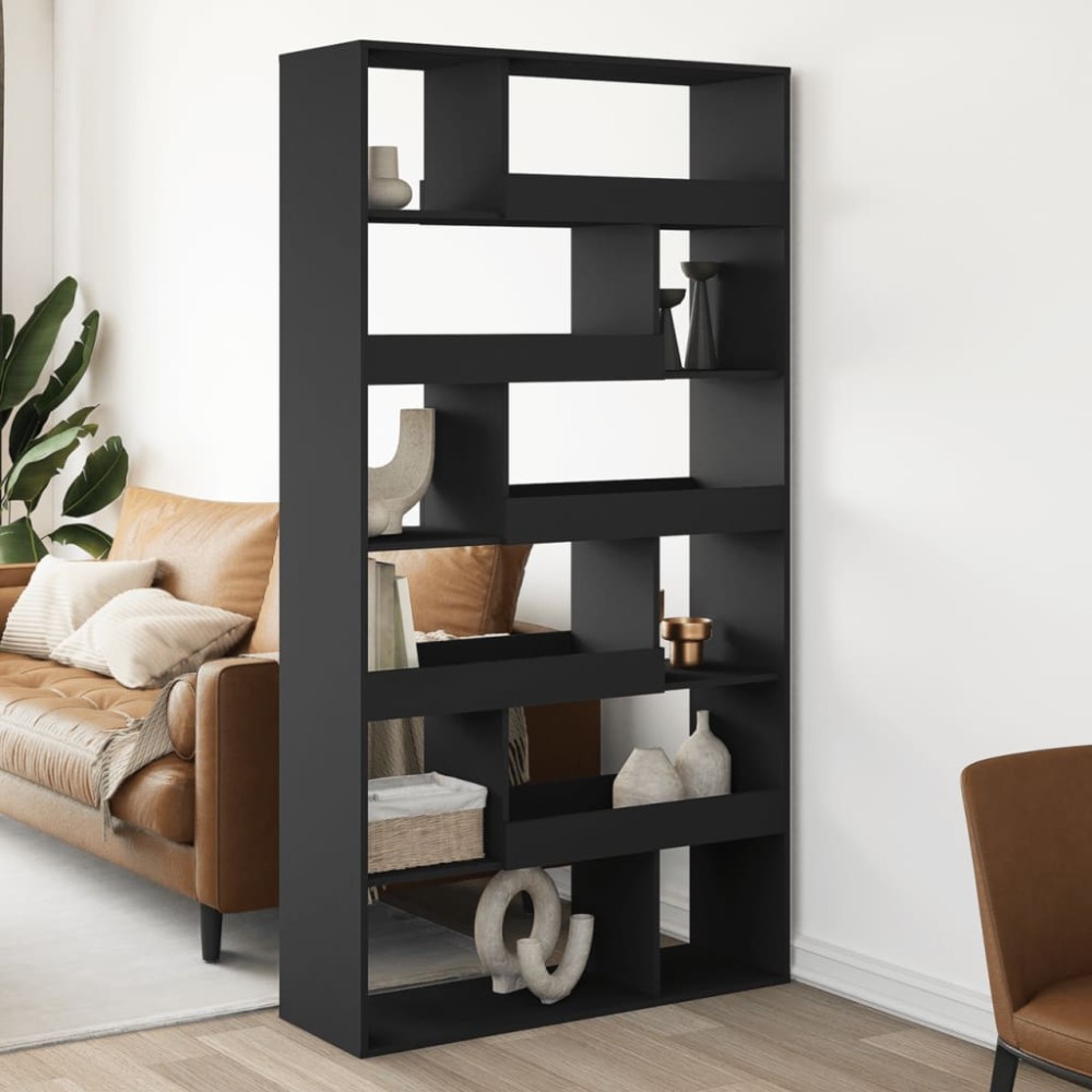 vidaXL Separator de cameră, negru, 100x33x187,5 cm, lemn prelucrat