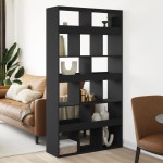 vidaXL Separator de cameră, negru, 100x33x187,5 cm, lemn prelucrat vidaXL Separator de cameră, negru, 100x33x187,5 cm, lemn prelucrat