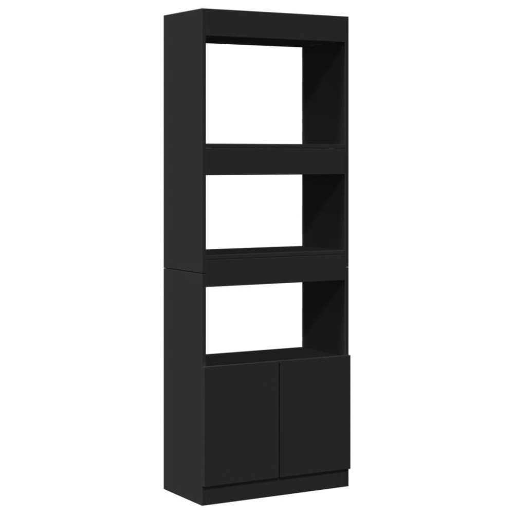 vidaXL Dulap înalt, negru, 63x33x180 cm, lemn prelucrat