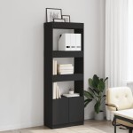 vidaXL Dulap înalt, negru, 63x33x180 cm, lemn prelucrat vidaXL Dulap înalt, negru, 63x33x180 cm, lemn prelucrat