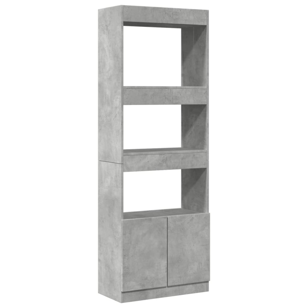 vidaXL Dulap înalt, gri beton, 63x33x180 cm, lemn prelucrat