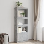 vidaXL Dulap înalt, gri beton, 63x33x180 cm, lemn prelucrat vidaXL Dulap înalt, gri beton, 63x33x180 cm, lemn prelucrat
