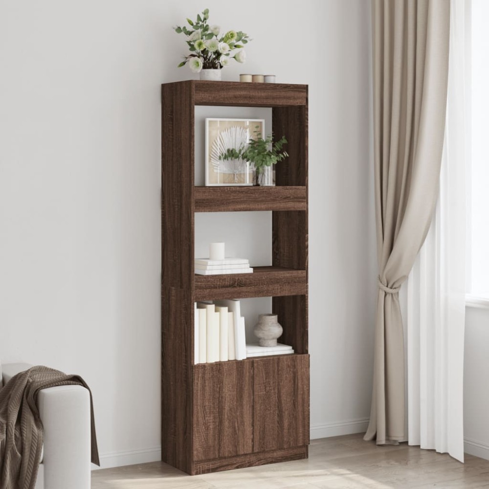 vidaXL Dulap înalt, stejar maro, 63x33x180 cm, lemn prelucrat
