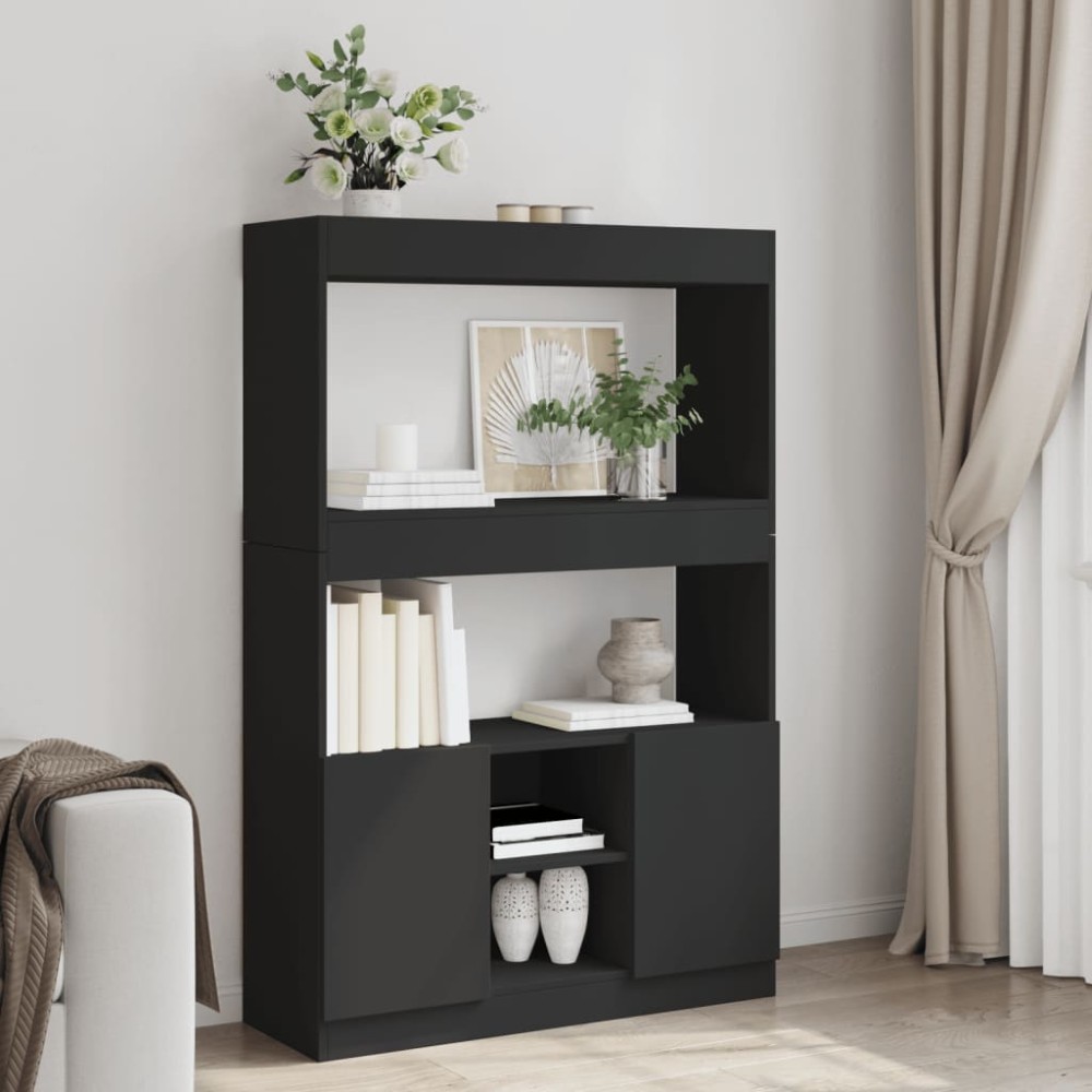 vidaXL Dulap înalt, negru, 92x33x140 cm, lemn prelucrat