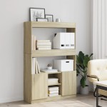 vidaXL Dulap înalt, stejar sonoma, 92x33x140 cm, lemn prelucrat vidaXL Dulap înalt, stejar sonoma, 92x33x140 cm, lemn prelucrat