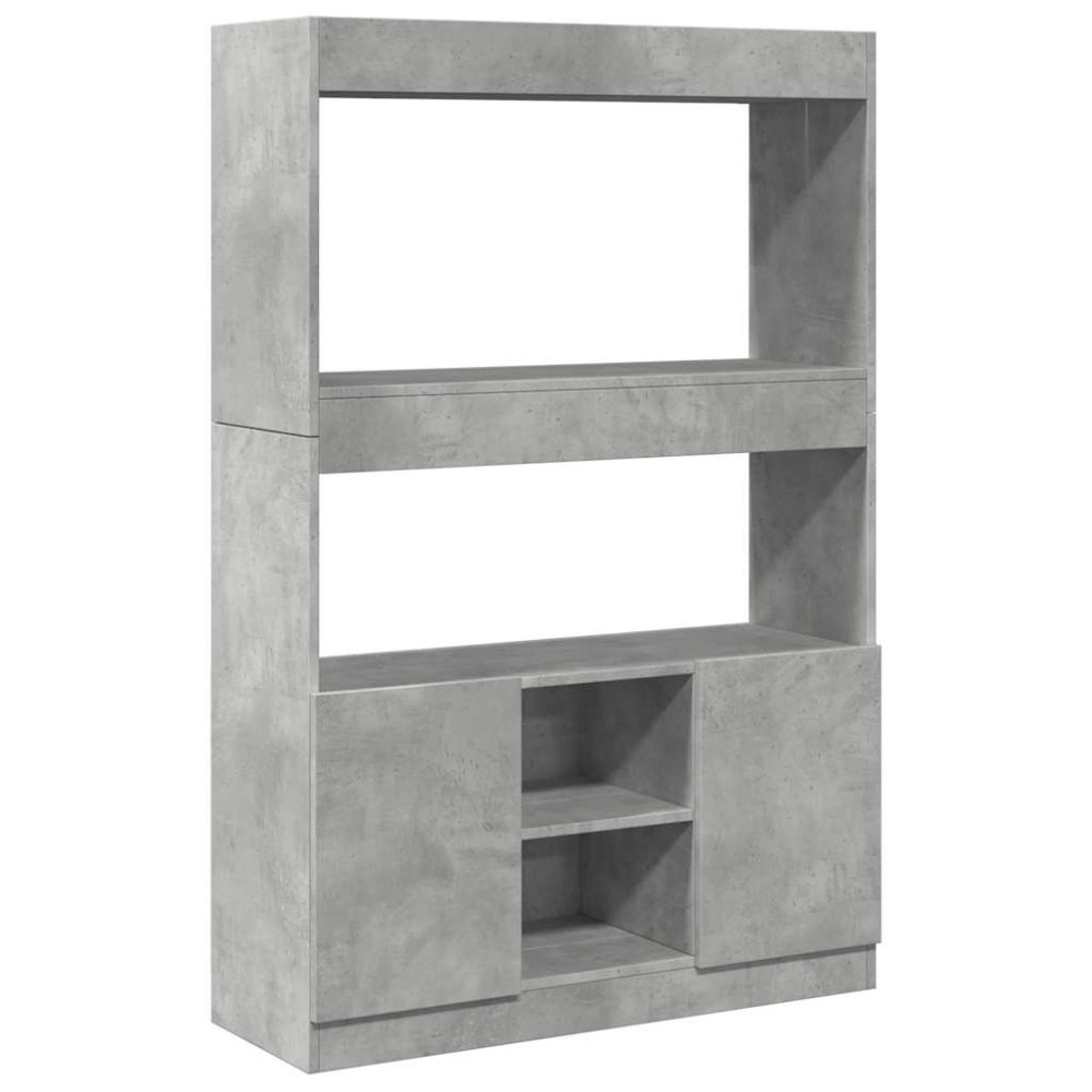 vidaXL Dulap înalt, gri beton, 92x33x140 cm, lemn prelucrat