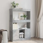 vidaXL Dulap înalt, gri beton, 92x33x140 cm, lemn prelucrat vidaXL Dulap înalt, gri beton, 92x33x140 cm, lemn prelucrat