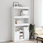 vidaXL Dulap înalt, alb, 92x33x180 cm, lemn prelucrat vidaXL Dulap înalt, alb, 92x33x180 cm, lemn prelucrat