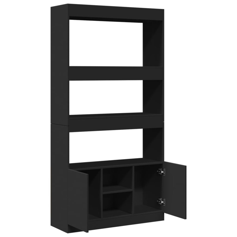 vidaXL Dulap înalt, negru, 92x33x180 cm, lemn prelucrat