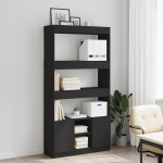 vidaXL Dulap înalt, negru, 92x33x180 cm, lemn prelucrat vidaXL Dulap înalt, negru, 92x33x180 cm, lemn prelucrat
